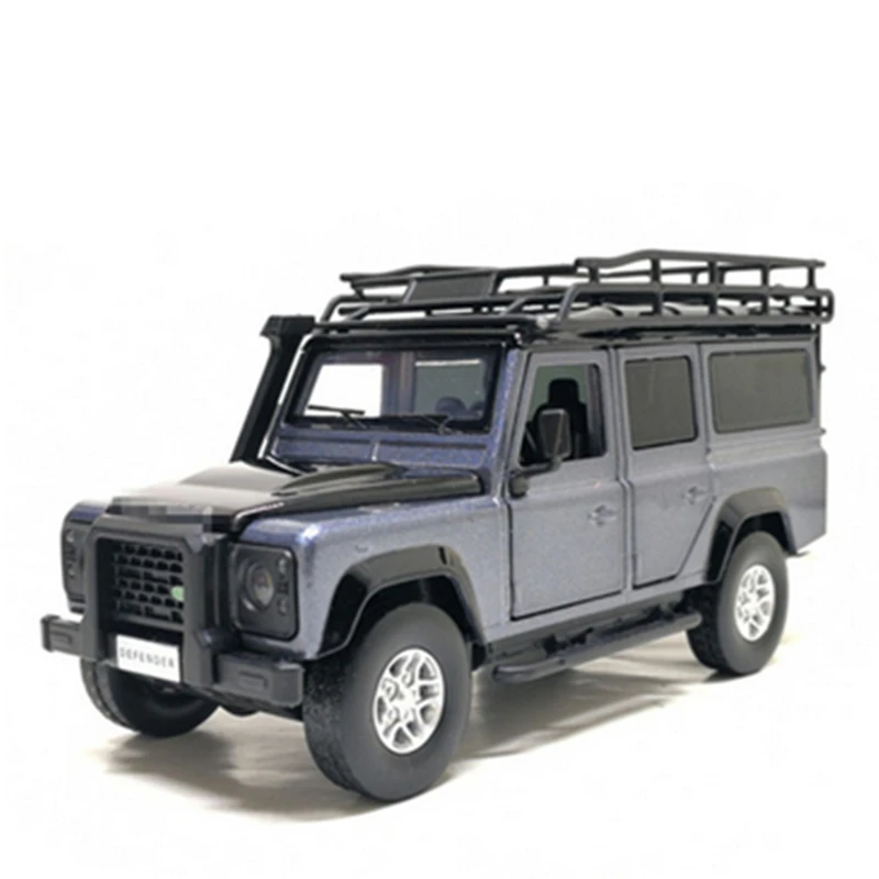 

1/32 Alloy+ABS+Rubber Blue Model Car Diecast Toy Vehicle With Sound Light Effect& Pull Back For Land Rover Defender