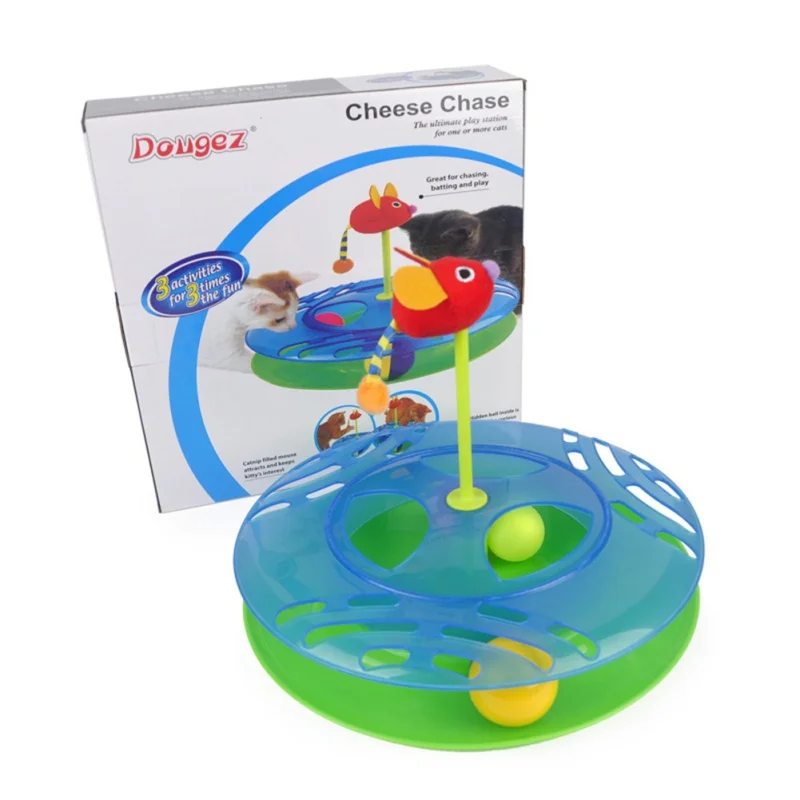 

Pet Bell Double Ball Single Layer Turntable Cat To Plush Simulation Mouse Top Fun And Educational Toys