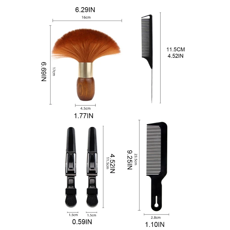 

Q1QD 5pcs Hair Combs Set Heat Resistant Barber Cutting Comb for Men Women Home Salon