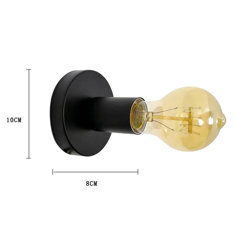 Vintage de hierro forjado lámpara de techo negro/blanco nórdico sola cabeza luz de techo para el corredor pasillo Sala almacén Hotel