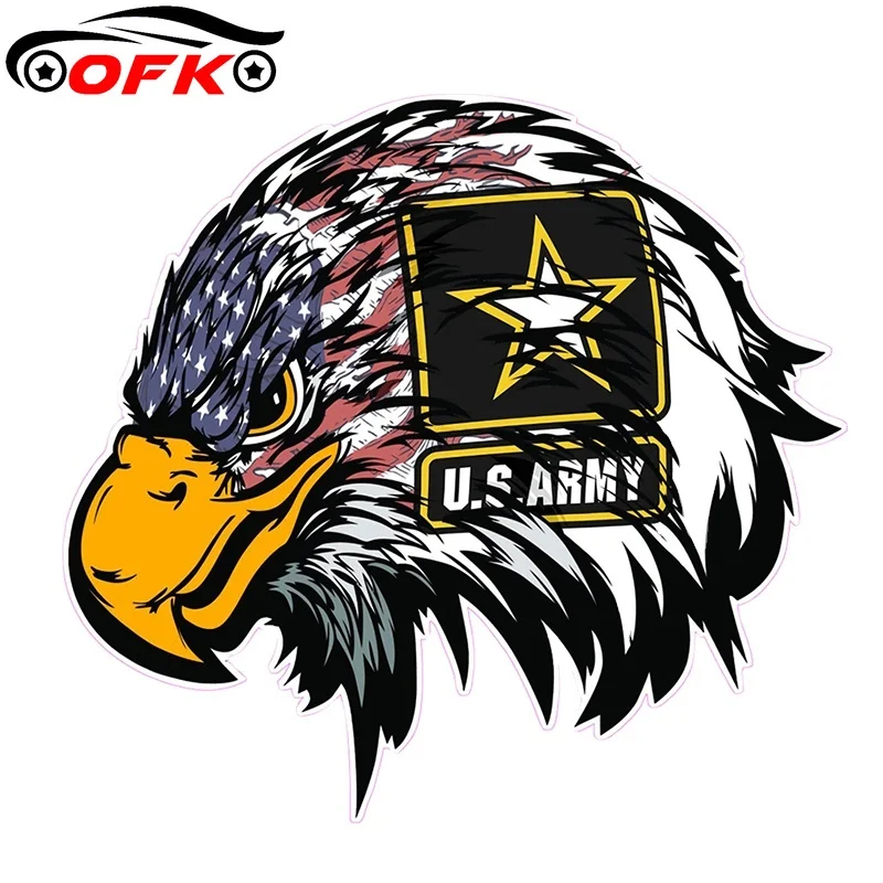 

OFK армейский американский флаг голова Орла Виниловая Наклейка для авто SUV окно бампер багажник автомобиль наклейка s 13 см * 12 см