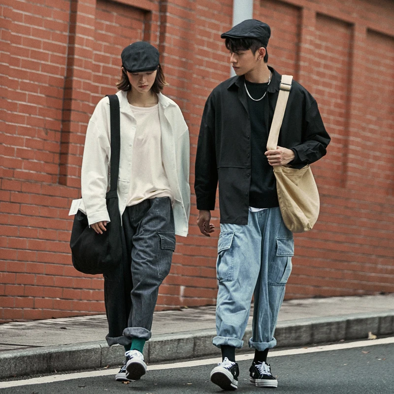 Мешковатые штаны Мужская свободная уличная одежда широкие брюки|Широкие брюки| |