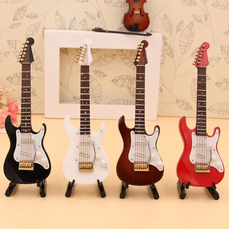2022 New 14cm Mini Electric Guitar Model Miniature Guitarra Replica Gift with Case Stand | Спорт и развлечения