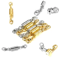 5pcslot metal copper magnetic clasps with lobster clasp for leather bracelets necklace connectors for jewelry making supplies