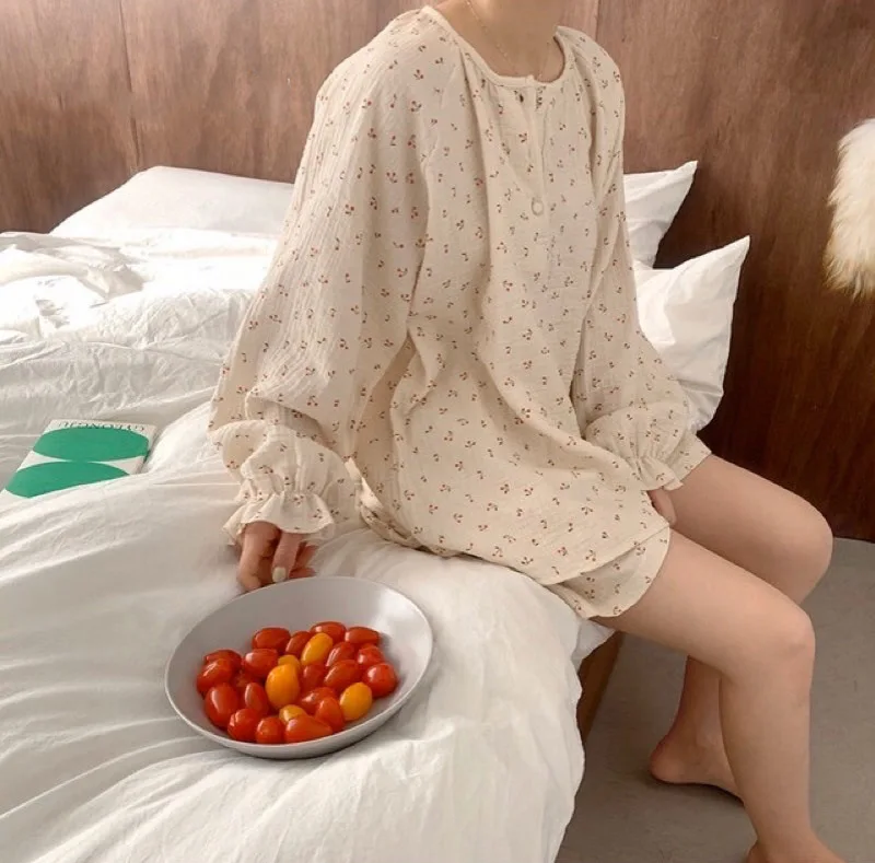 Summer New Printing Comfortable Women's Pajamas Set Short Sleeve Shorts Nightwear Korean Loose Homewear Sleepwear Lounge Wear