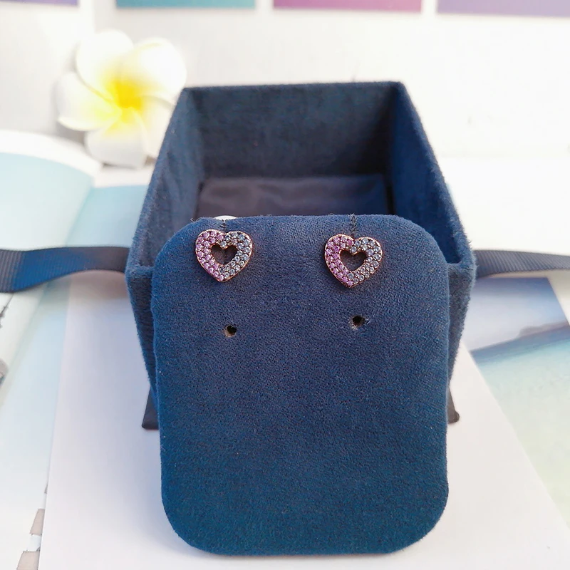 

Colorful love Pearl Earrings 925 pure silver micro inlaid zircon fashion party personalized high-end women's style