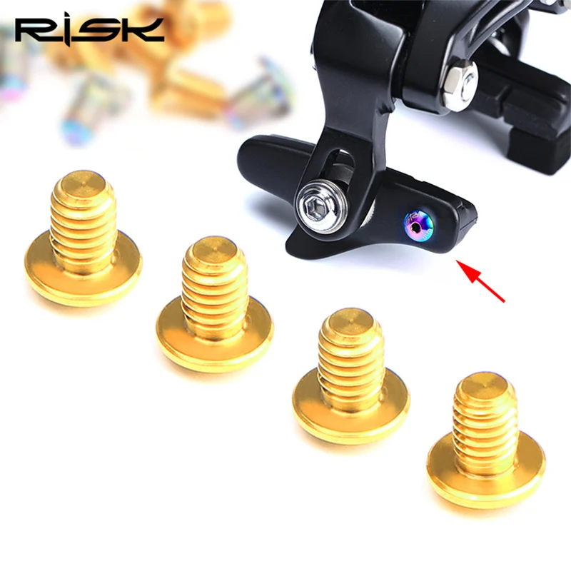 

4pcs/Box RISK RT060 Road Bike Bicycle Brake Caliper Screws C Brake Shoes Fixing Bolts Titanium Alloy 5800UT6800DA9000