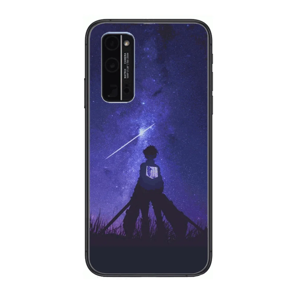 

anime attack Phone Case Hull For Huawei Honor 8 9 10 20 30 A S Lite Pro 5g i Black Back Soft Cell Cover Pretty