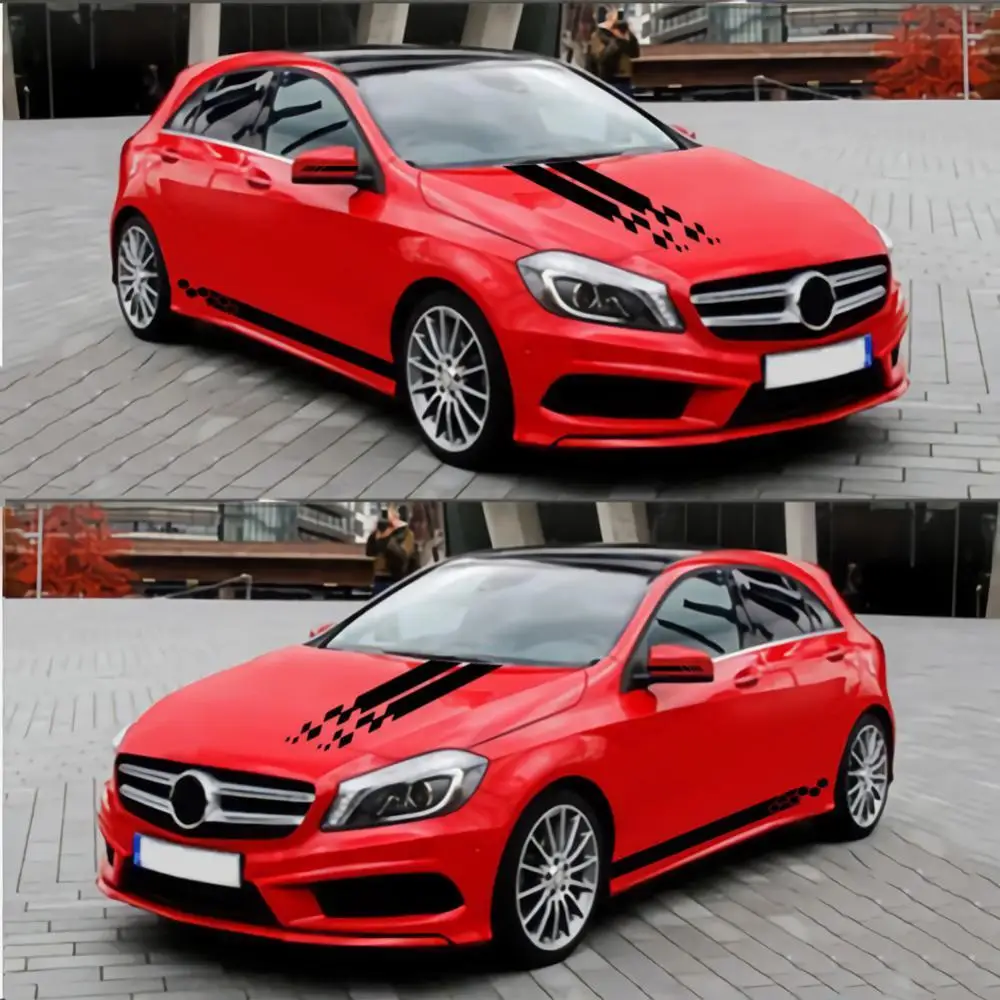 

5Pcs/Set BK Waterproof Car Vehicle Hood Rear Mirror Body Styling Decal Sticker