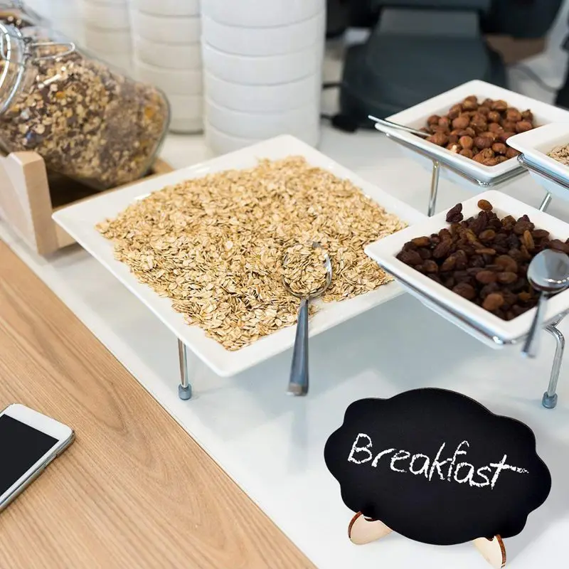 

20 Pack Mini Chalkboards with Support Easels Stand,Place Cards Small Rectangle Little Wood Blackboard for Weddings Birthday Part