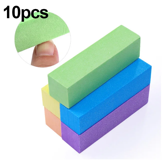 10pcs Colorful 50/20/шт. Пилка для ногтей для УФ-гель-лака для маникюра, педикюра, шлифовального шлифования, белого и розового цвета, буферный блок для ногтей, инструмент для дизайна ногтей - Цвет: 10pcs Colorful