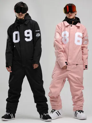 GSOU SNOW One Piece Ski Suit Women Men Snowboard Couple Style Windproof Waterproof Skiing Jacket Winter Male Female | Спорт и