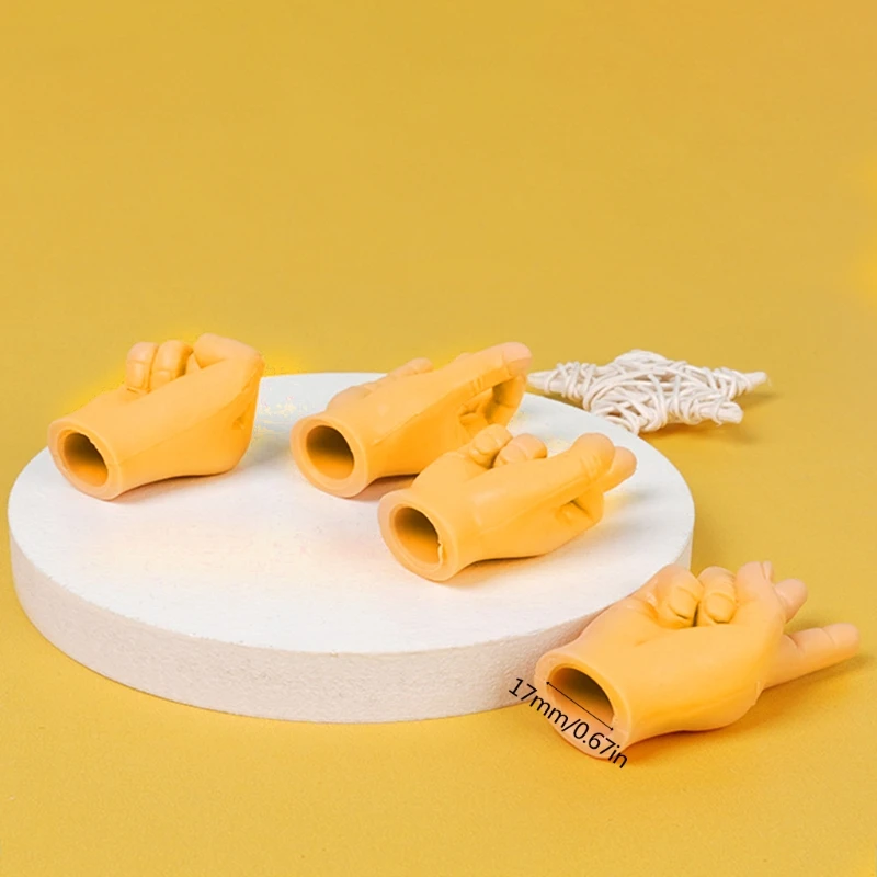 

Y3NF 5 Mini Fingers Per Pack Novel and Interesting Toys Rubber Finger Puppets Small Hand Models
