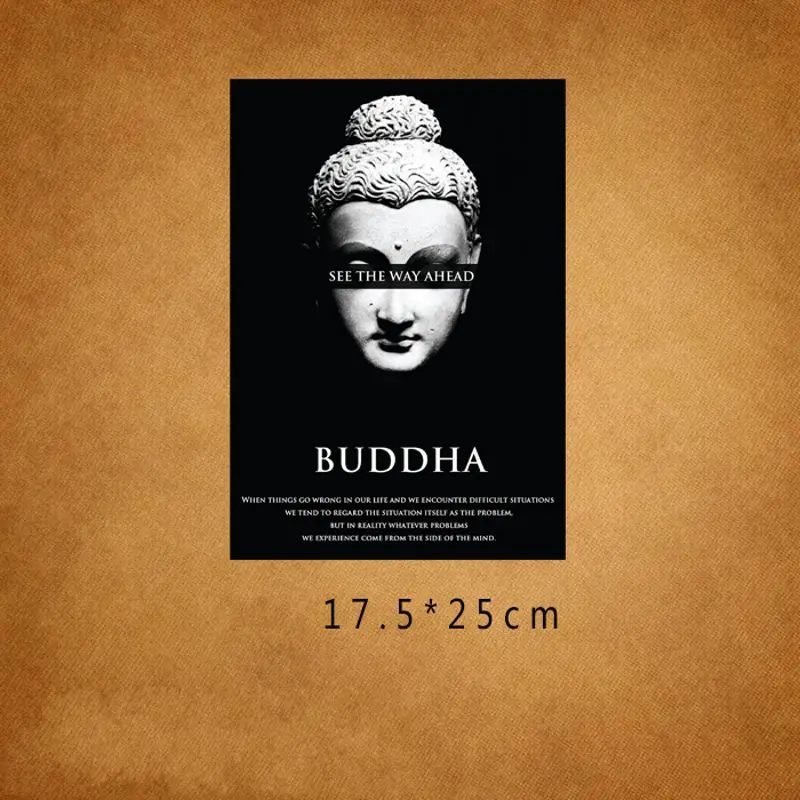 

25x17.5cm Fashion Buddha Iron on Patches For DIY Heat Transfer Clothes T-shirt Thermal transfer stickers Decoration Printing