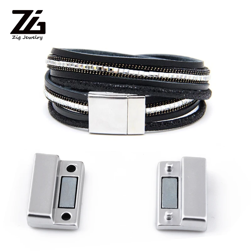 

ZG 18 * 3mm self-tie bracelet bracelet bracelet leather bracelet magnetic buckle connector jewelry found homemade jewelry access