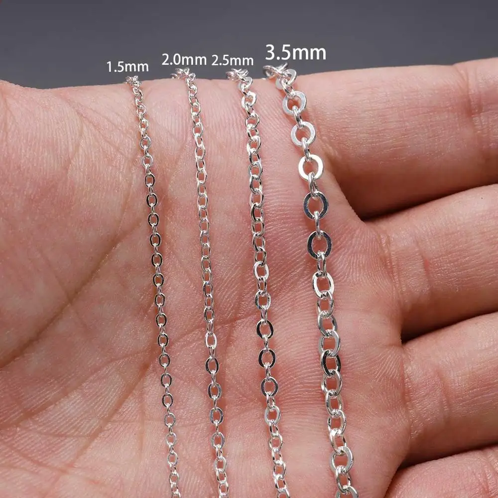 5m/lot 1.5/2.0/2.5mm Metal Plated Cable Chain Oval Link Necklace Chains For DIY Jewelry Making Materials Findings Accessories