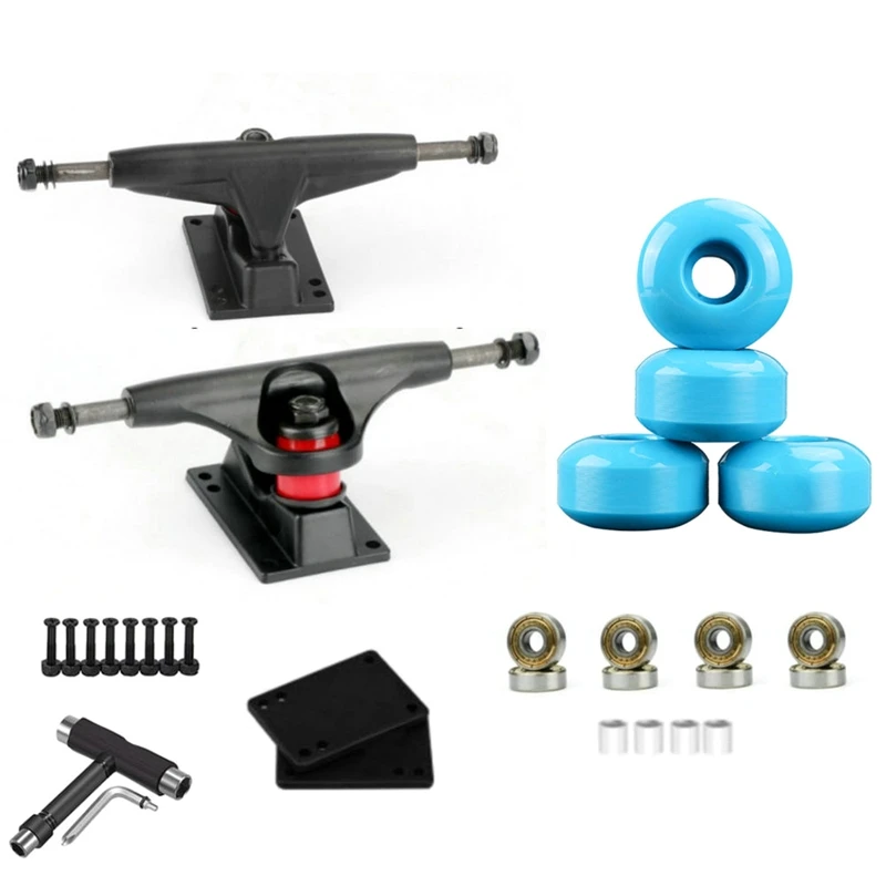 

100A Skateboard Longboard 52X32mm Wheels with 5 Inch Skateboard Trucks and Skateboard Tools Skateboard Accessories
