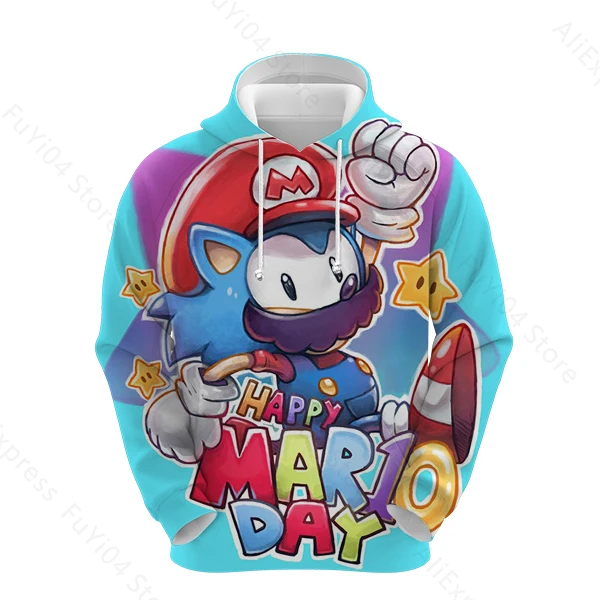 

New 2020 Hot Sonic 3d Printed Men's Hoodie Sweatshirt Cartoon Series Clothing Supersonic 3d Print Winter Warm Hoodies Tops