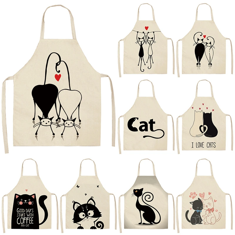 1 шт. Женский фартук из хлопка и льна 53 х65 см|Фартуки| |