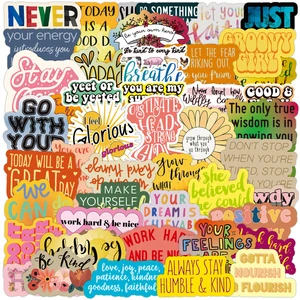 103050100pcs motivational phrases sticker quotes sentences waterproof for laptop phone office study room graffiti decal toy free global shipping