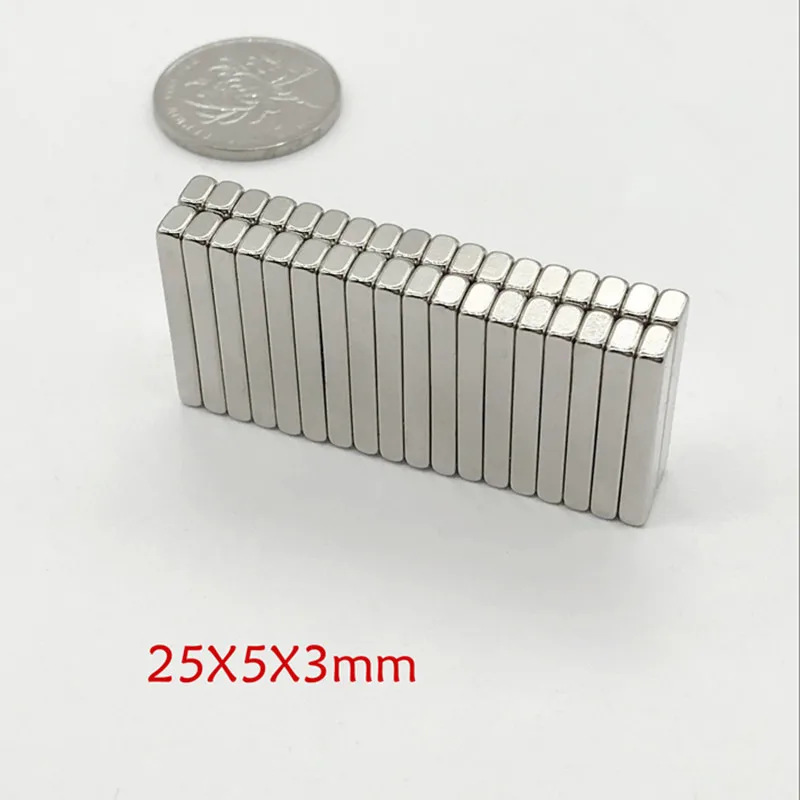 2-100pcs 25X4X4 mm Powerful Rectangular Rare Earth Neodymium Craft Block Magnets 