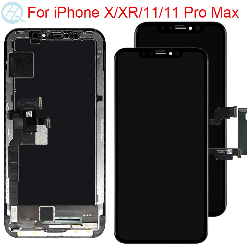 100% протестированный ЖК дисплей для iPhone 11 Pro Max с дигитайзером стеклянный экран XR X