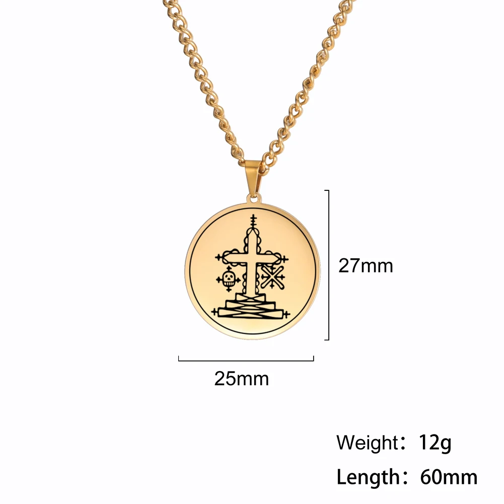 

Dawapara Papa Ghede Voodoo Vodou Lwa Pendant Necklace Talisman Amulet Stainless Steel Jewelry