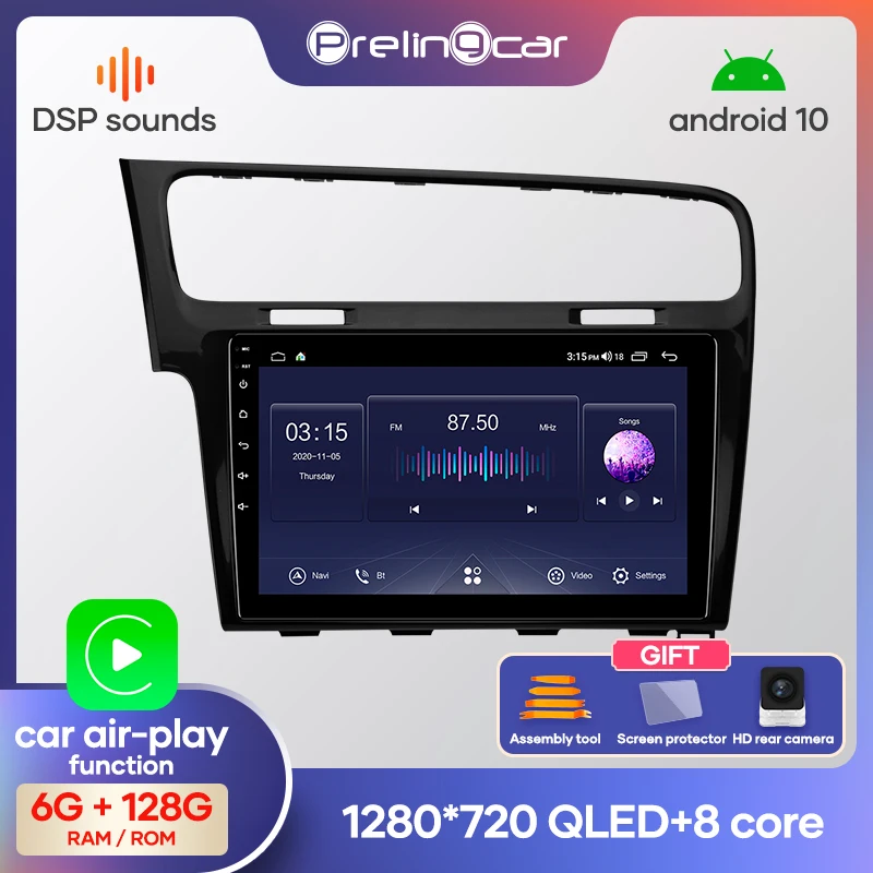 Prelingcar Android10.0 без DVD 2 Din Автомобильный Радио Мультимедиа Видео плеер навигация GPS