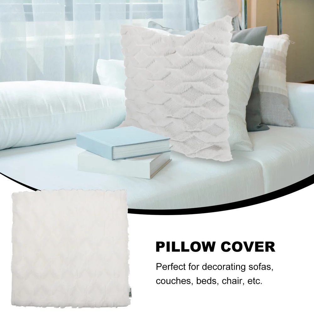 

Cushion Pillow Case Plush Pillowcase Comfortable Textured Throw Pillow Cover