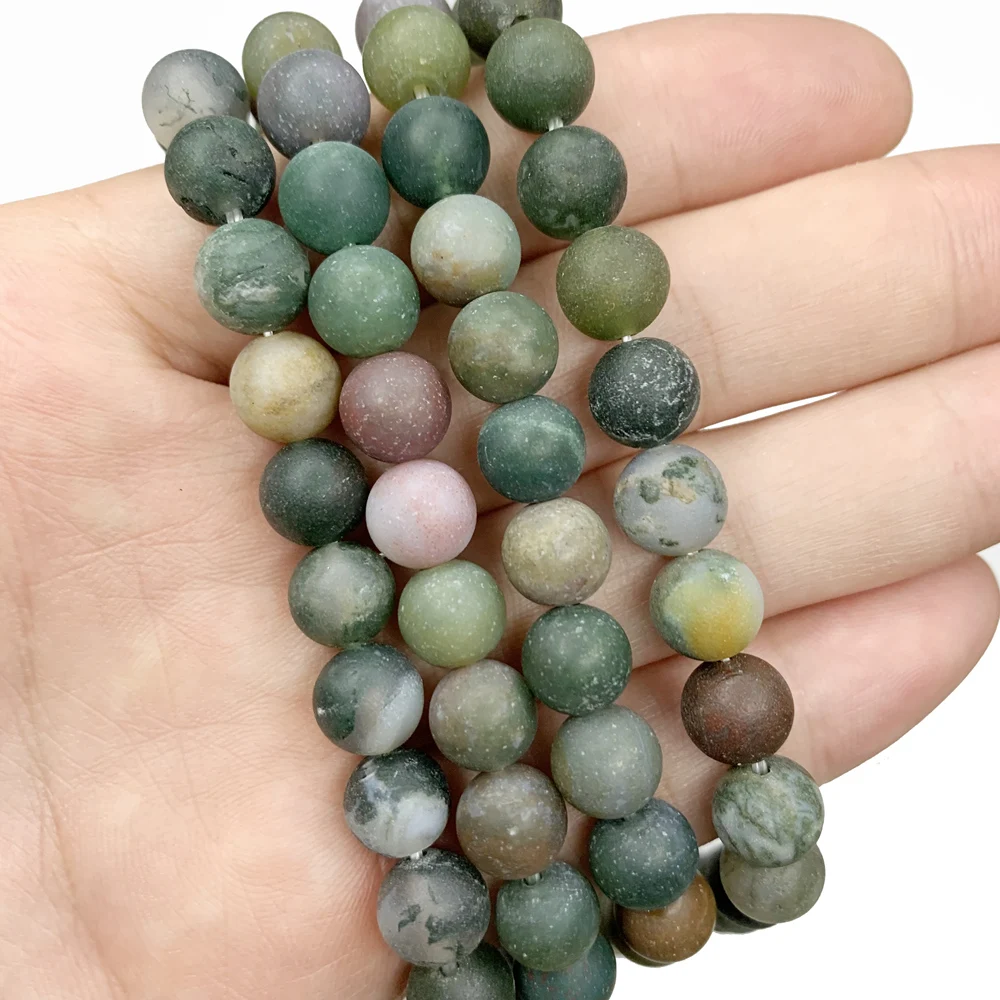 Акция натуральный матовый польский круглый индийский агат разделитель