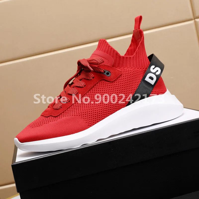 

NEW Fashion Brand Casual D2 Shoes Mesh Stretch Fabric Luxury Sneakers Brand Fashion Designer Shoes Men 2021
