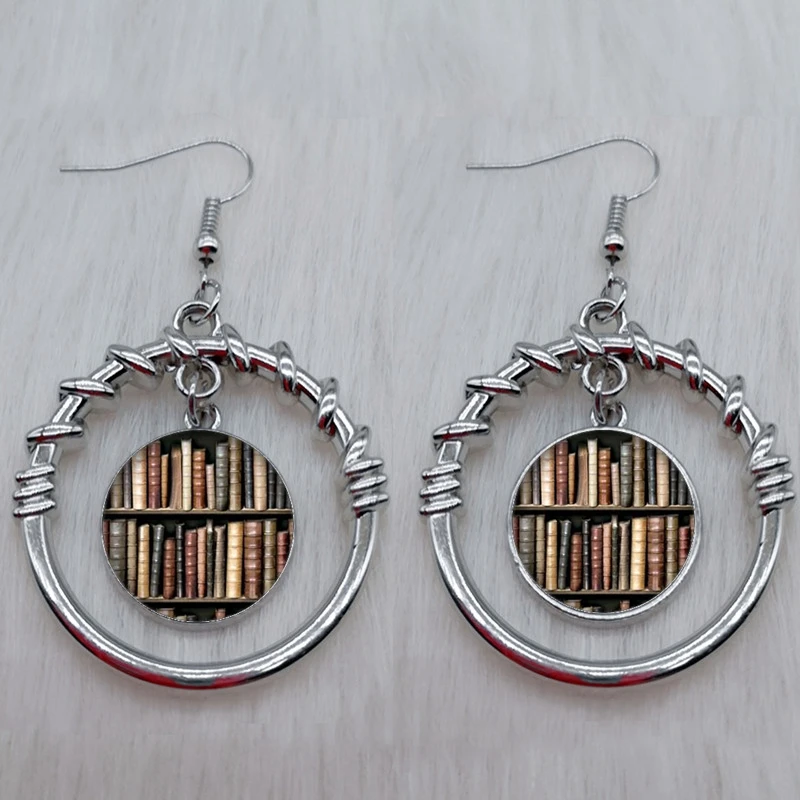 Серьги-книжки в ретро стиле для влюбленных ювелирные украшения весы книжные