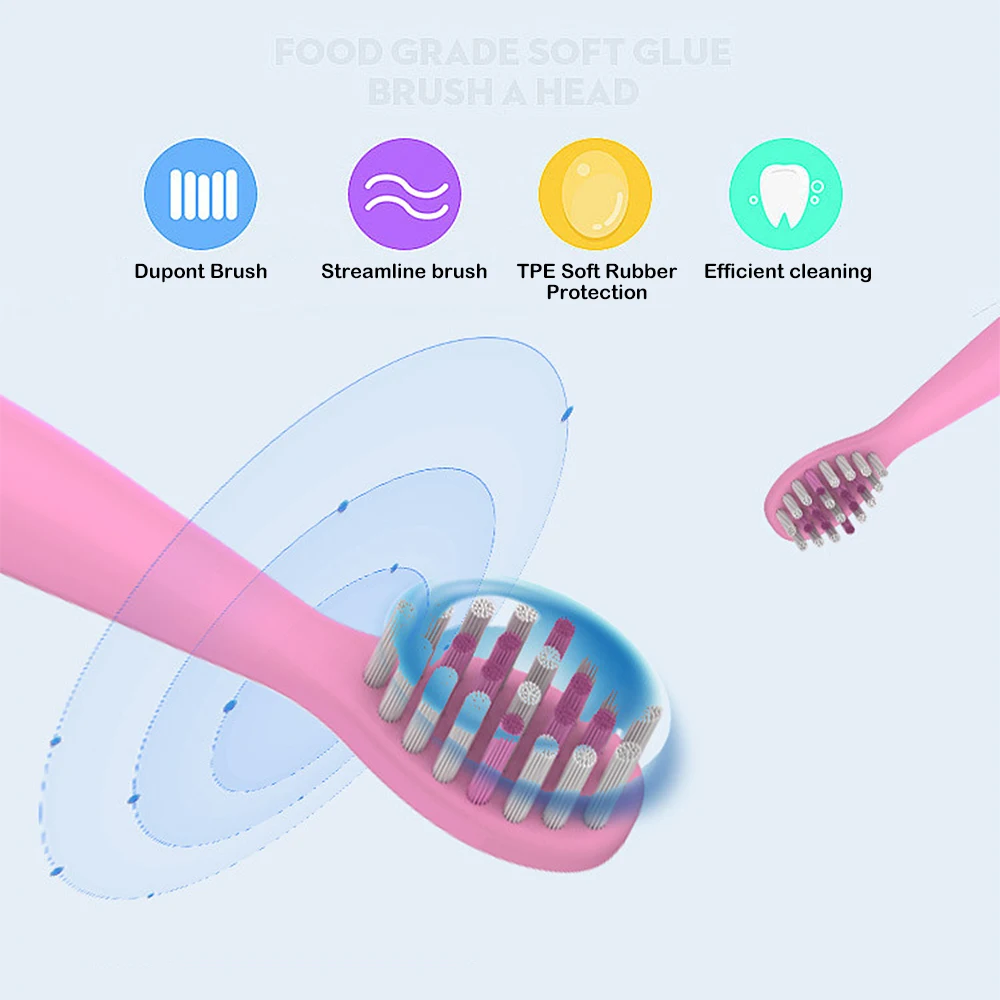 Electric Toothbrush For Kids Rechargable USB Portable Charger Charging 4 Heads Tooth Brush | Бытовая техника