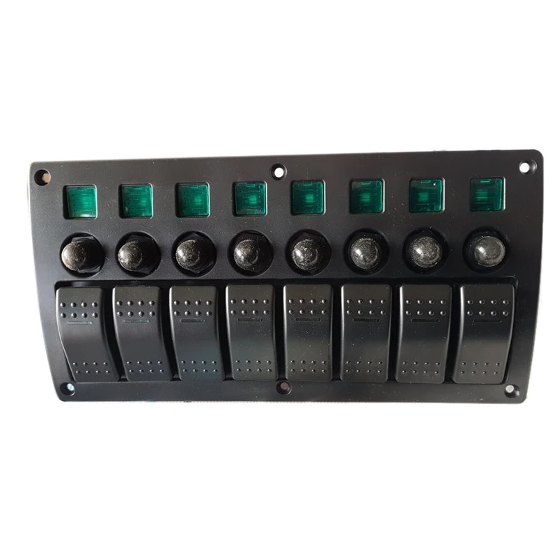 

for Jeep Switch Panel 8 Gang 12V -24V On-Off Boat Marine Car Rocker Led Panel Switch with Breakers