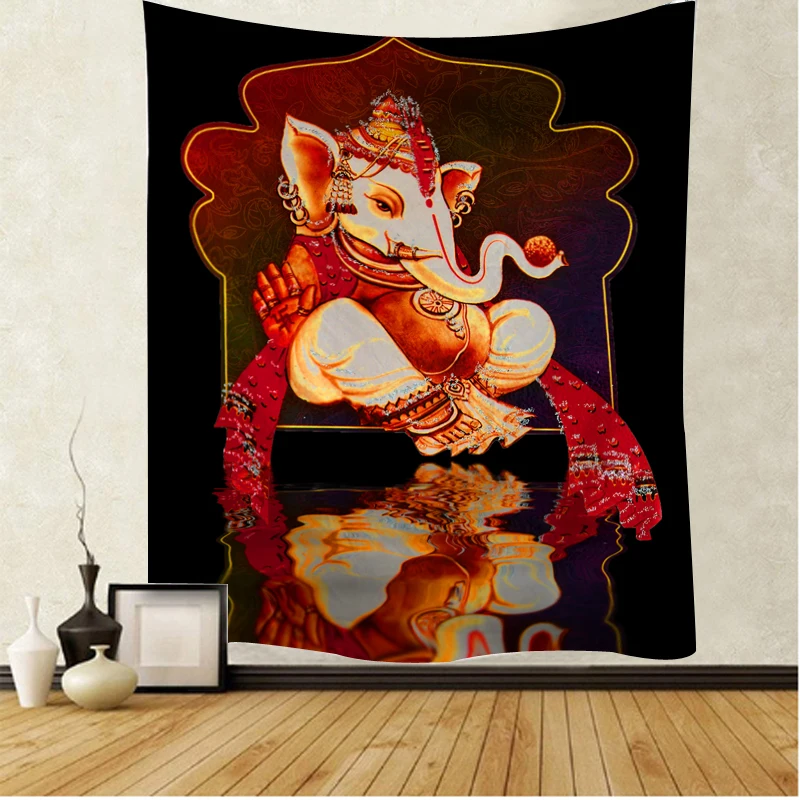 

Indian elephant tapestry wall hanging Bohemian beach picnic carpet throwing carpet camping tent travel mat