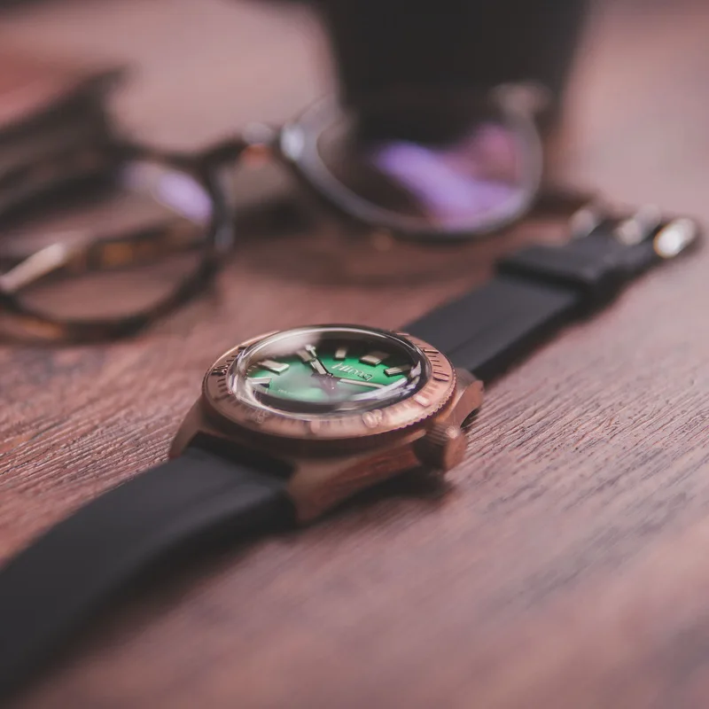 Часы мужские автоматические бронзовые водонепроницаемые швейцарские