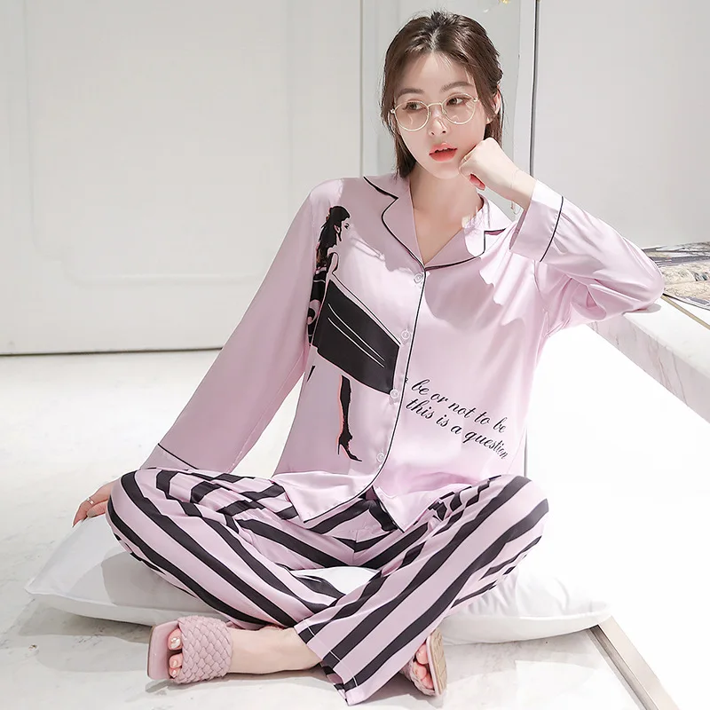 Вискозное волокно пижама из тонкой ткани для женщин летние INS чистый красный