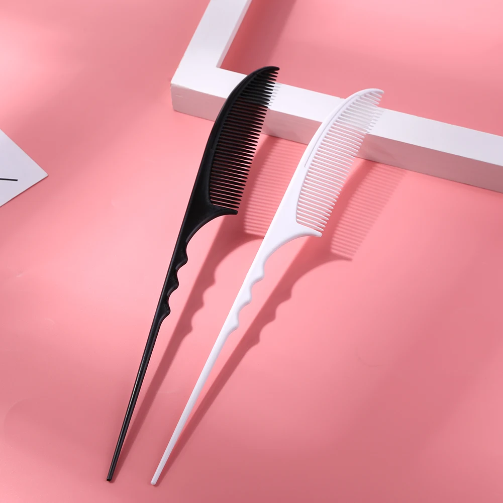 

Pointed Tail Soft Comb Fine-Tooth Hair Styling Comb Heat Resistant Pin Rat Tail Comb Separate Parting Salon Dyeing Tail Combs
