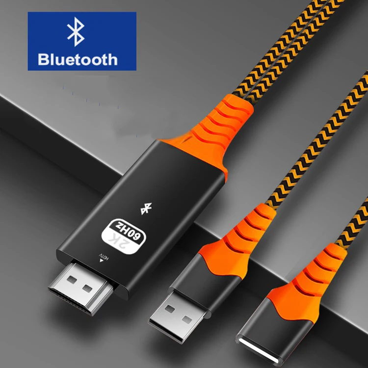 Универсальный 2K Bluetooth USB Женский HDMI аудио видео кабель адаптер для iPhone 5 6 7 8X11 iOS