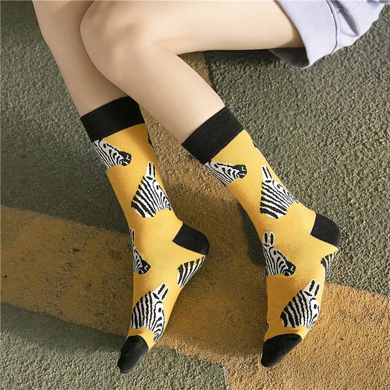 Женские модные носки с мультяшными животными новинка сезона осень 2019 трендовые