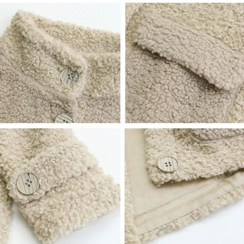 

Autumn and winter new all-match sheep shears particles lamb plush fur one short fashion casual cotton clothes women's trend