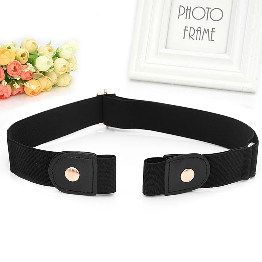 Без пряжки эластичный Ремень для Для женщин Пояс джинсы платья Cinturones пункт