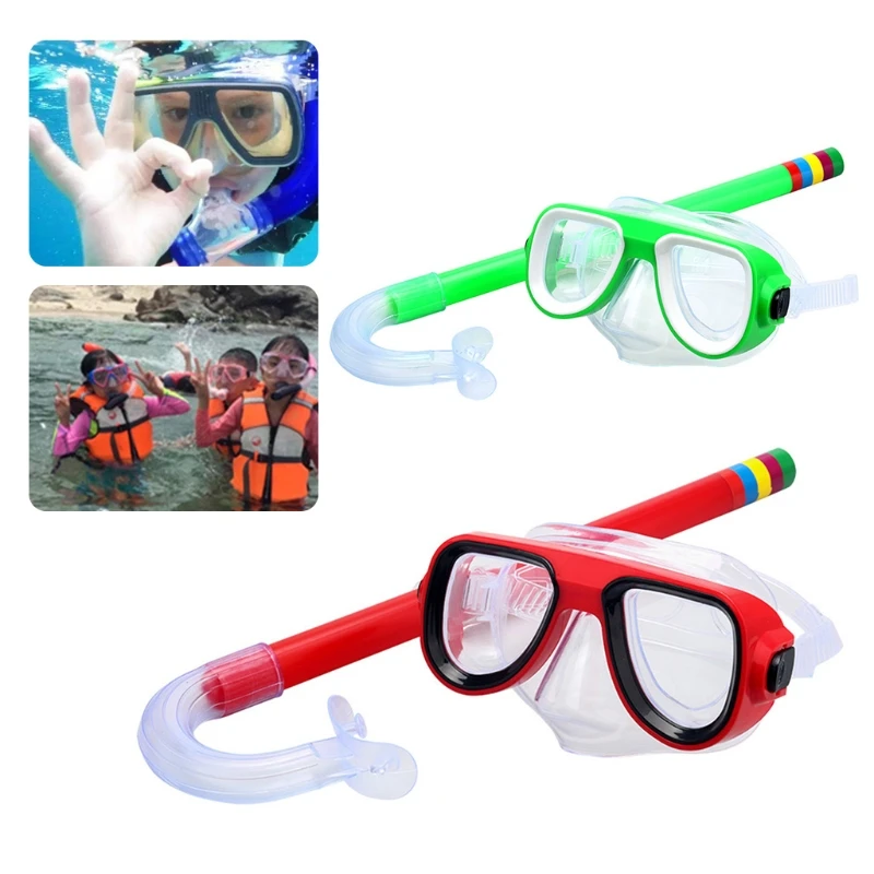 

Kids Snorkel Set Snorkeling Mask Swimming Goggles with Snorkels Tube Diving Gear