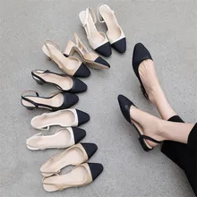 Meotina Low Heels Real Leather Slingbacks Shoes Women Square Toe Pumps Thick Heel Shoes Brand Design Lady Footwear 2021 Size 40