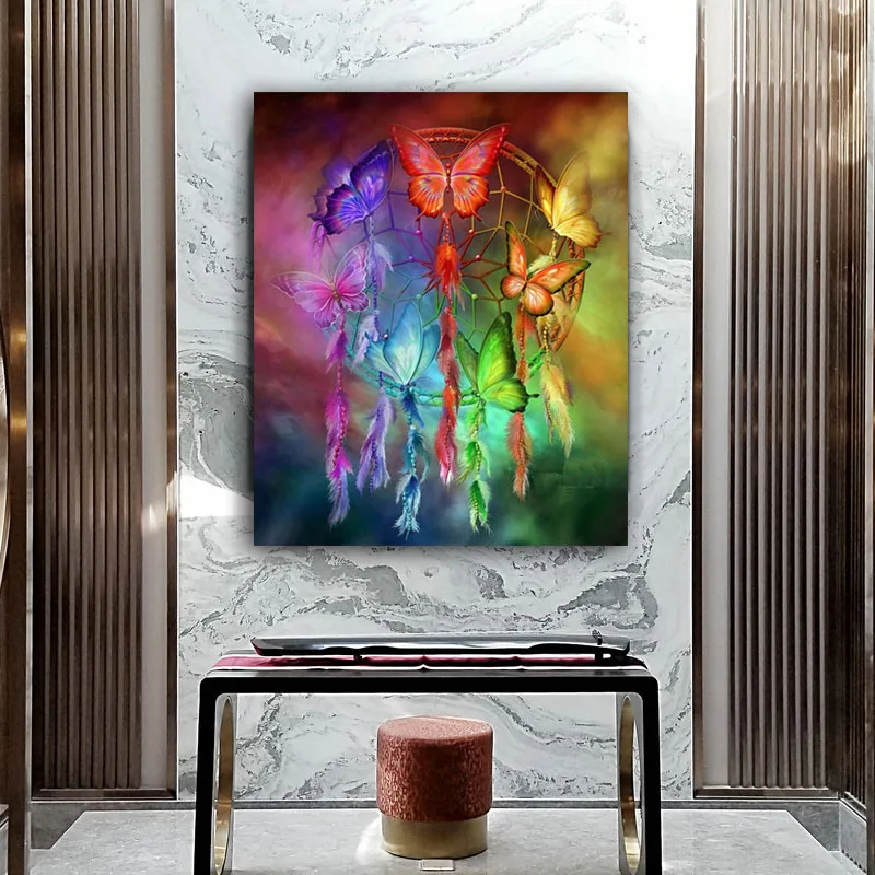 DIY картинки для раскраски по номерам с красочными бабочками и бантиками Магазин