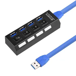Концентратор USB 3,0 с 4 портами, концентратор USB 3,0 с переключателем ВКЛВЫКЛ для настольного ноутбука