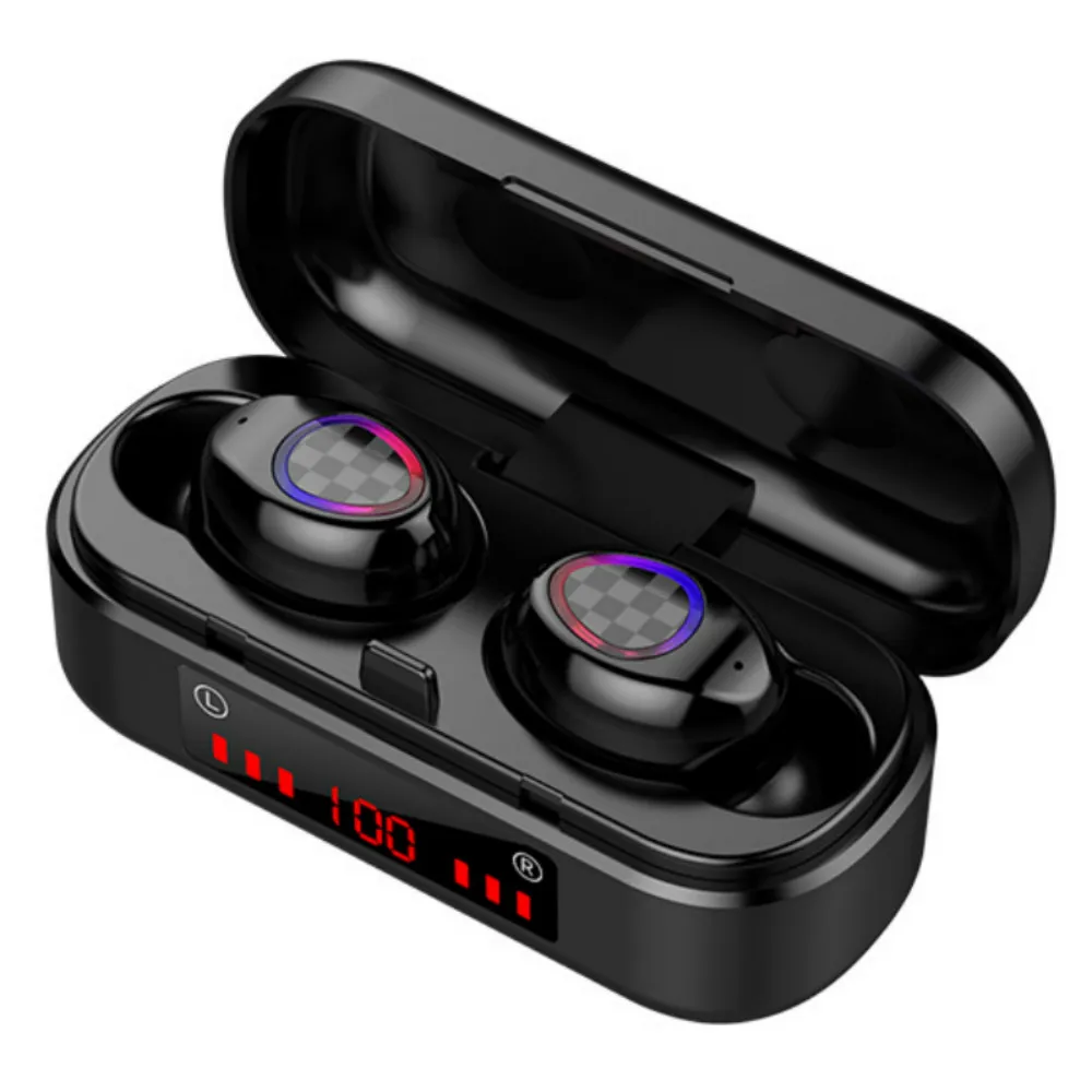 Tws Bluetooth наушники беспроводные с светодиодный дисплей Сенсорная