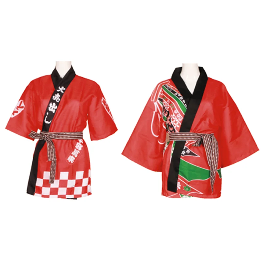 

17Style Japanese Sushi Chef Uniforms for Adult Restaurant Work Wear Cuisine Print Cherry Traditional Food Service Cook Catering
