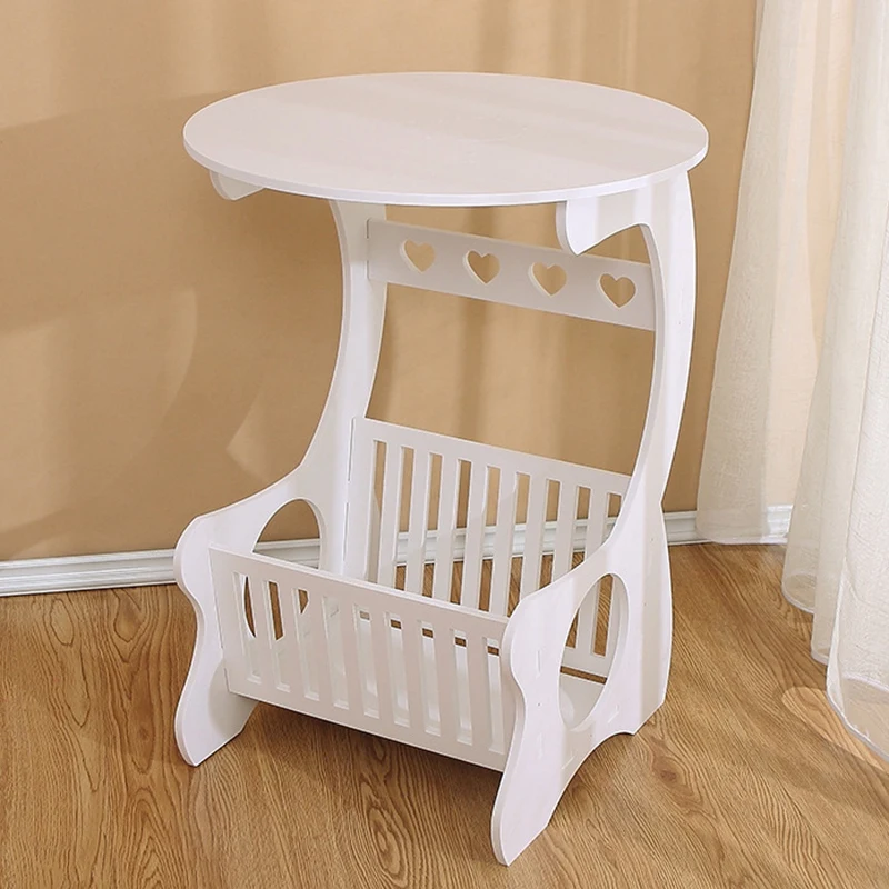 Стеллаж для хранения полый резной стол деревянная полка вещей журнальный столик