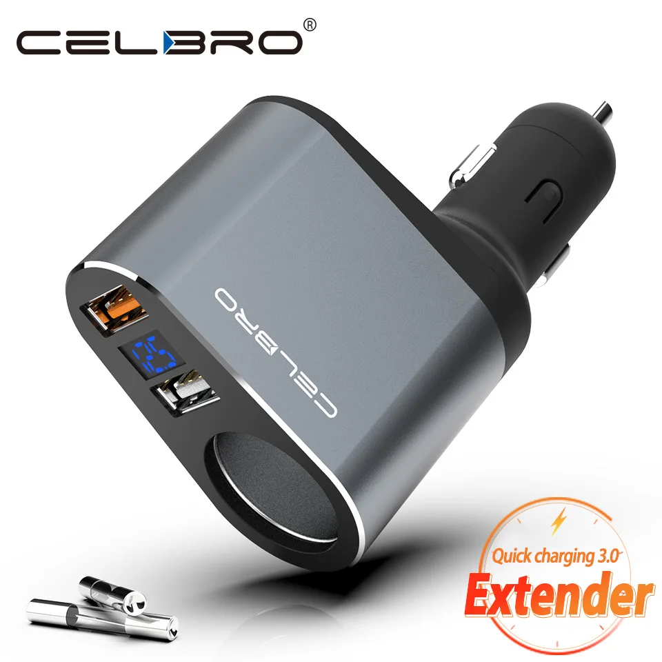 Автомобильное зарядное устройство Quick Charge 3,0 Qc3.0 Dual Usb Автомобильное зарядное устройство адаптер цифровой светодиодный дисплей Быстрая зарядка для мобильного телефона samsung